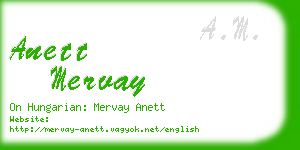 anett mervay business card